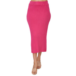 Ribbed Knit Pencil Skirt - FINAL SALE WOMEN - Clothing - Skirts Milio Milano