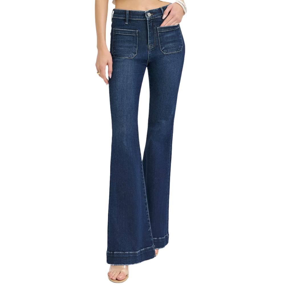 Risen Elastic High Rise Flare Jeans WOMEN - Clothing - Jeans Risen Jeans   