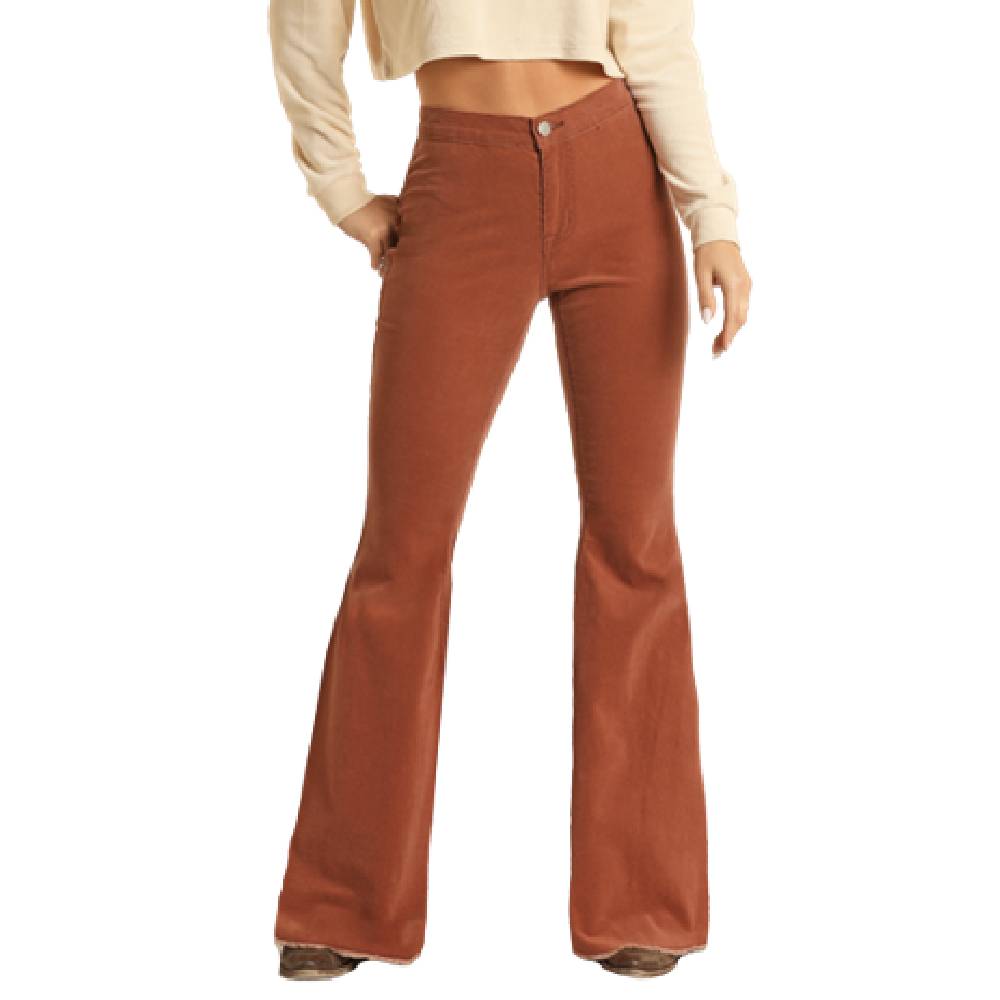 Rock & Roll Denim Corduroy Flare Rust Pants - FINAL SALE WOMEN - Clothing - Jeans Panhandle   