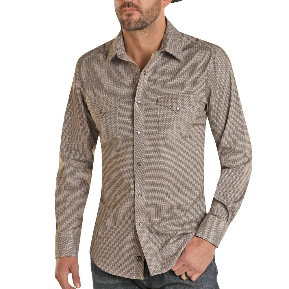 Rock & Roll Denim Men's Geo Snap Shirt MEN - Clothing - Shirts - Long Sleeve Shirts Panhandle   