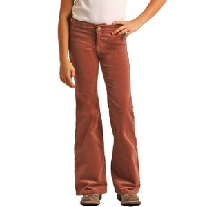 Rock & Roll Denim Girl's Corduroy Flare Jean - Rust - FINAL SALE KIDS - Girls - Clothing - Jeans Panhandle   