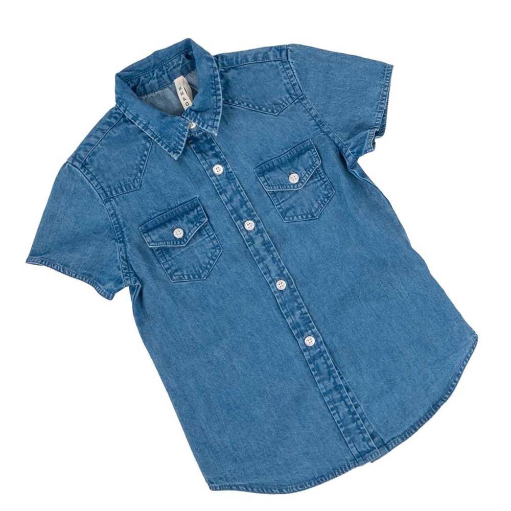 Roper Girl's Western Denim Shirt KIDS - Girls - Clothing - Tops - Short Sleeve Tops Roper Apparel & Footwear   