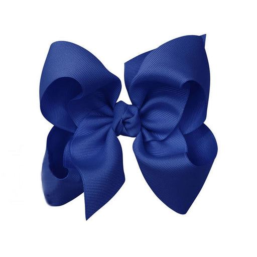 Signature Grosgrain Bow on Clip - 5.5" Royal Blue KIDS - Accessories Beyond Creations LLC   