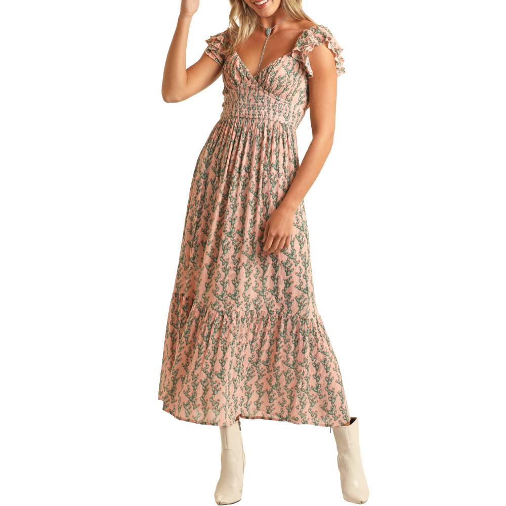 Rock & Roll Denim Women's Ditsy Cactus Maxi Dress WOMEN - Clothing - Dresses Panhandle   