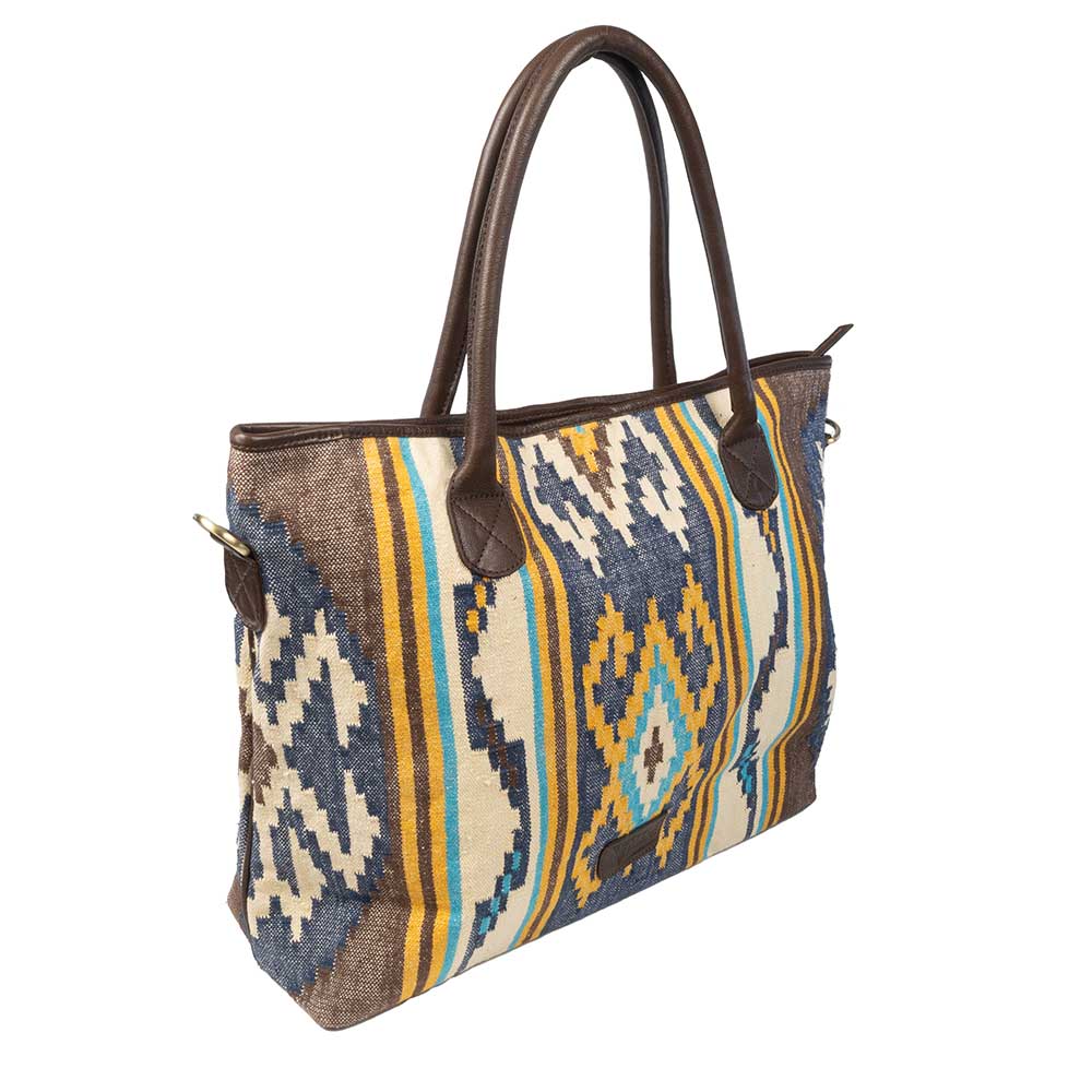 Scout Leather Co. Hadley Aztec Woven Tote - Blue WOMEN - Accessories - Handbags - Tote Bags Scout Leather Goods   