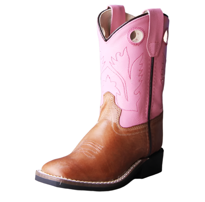 Old West Infant Girl's Square Toe Western Boot