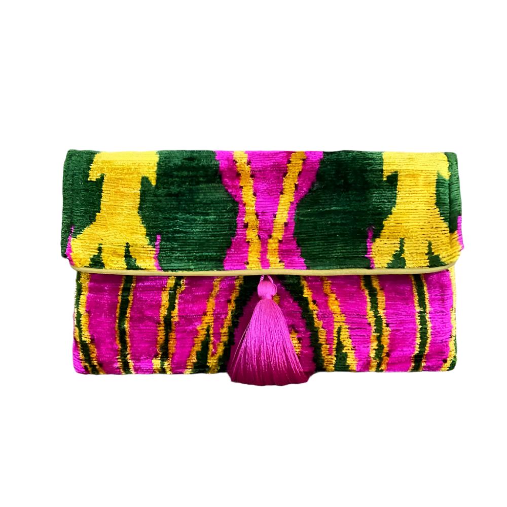 Silk Velvet Ikat Clutch WOMEN - Accessories - Handbags - Clutches & Pouches Ayca Design   