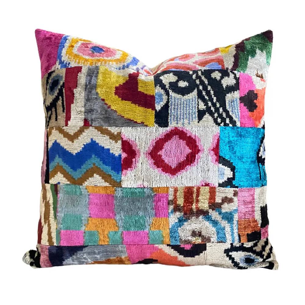 Silk Velvet Ikat Pillow Cover HOME & GIFTS - Home Decor - Decorative Pillows Ayca Design   