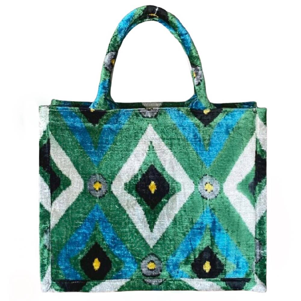 Silk Velvet Ikat Large Tote Bag WOMEN - Accessories - Handbags - Tote Bags Ayca Design   