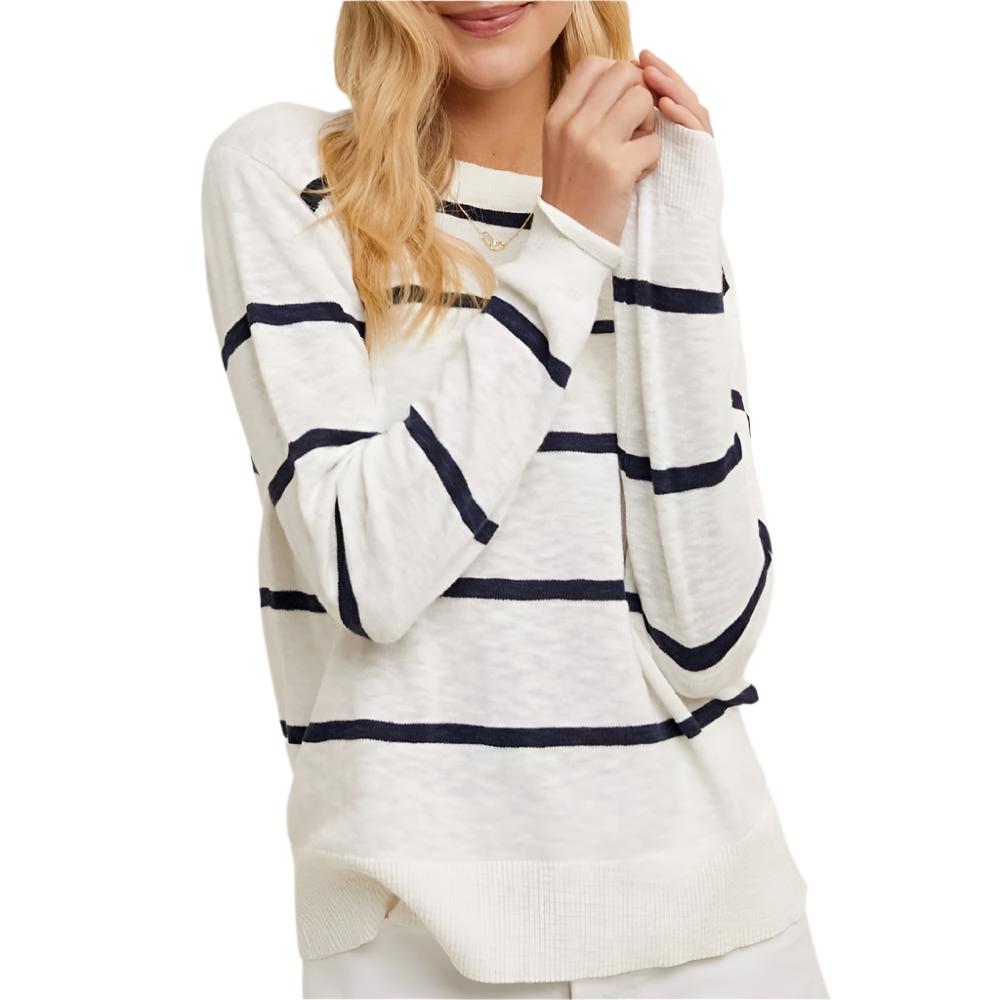 Two Toned Striped Sweater - FINAL SALE WOMEN - Clothing - Sweaters & Cardigans WISHLIST   