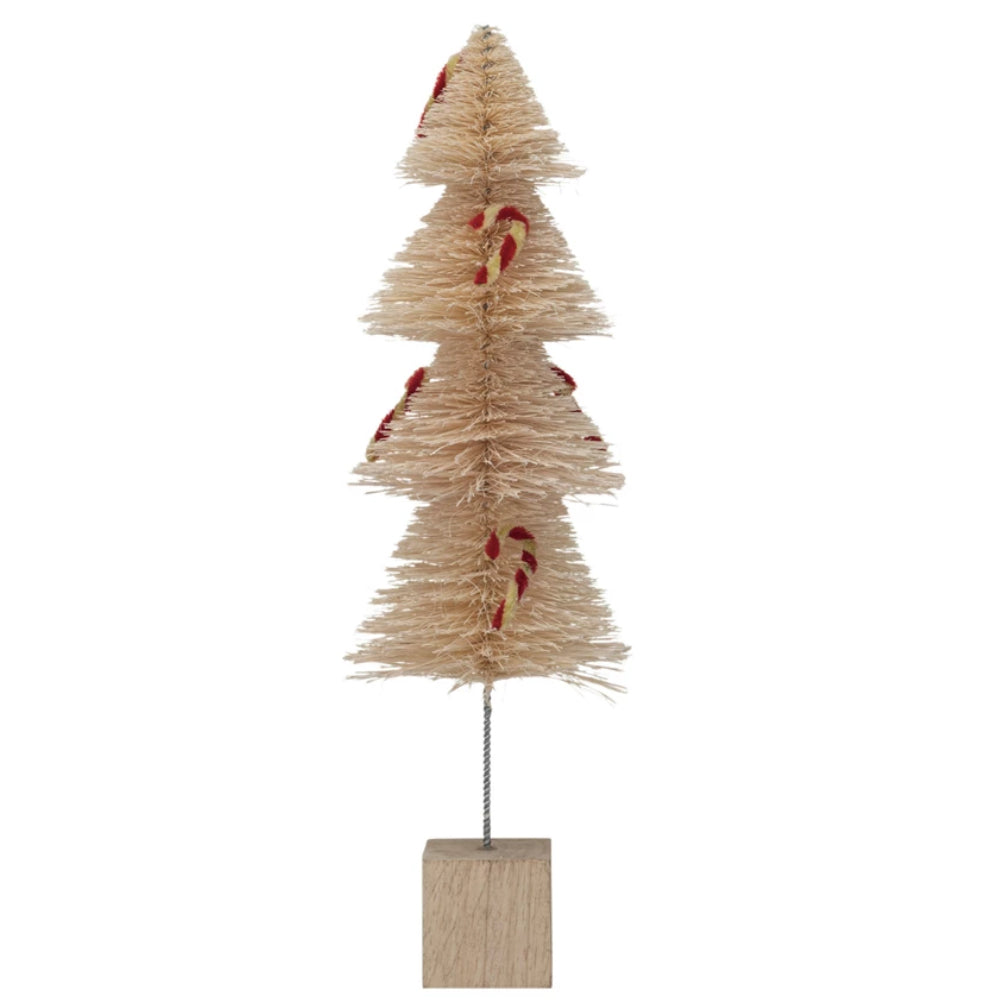 Tall Sisal Bottle Brush Candy Cane Tree HOME & GIFTS - Home Decor - Seasonal Decor Creative Co-Op   