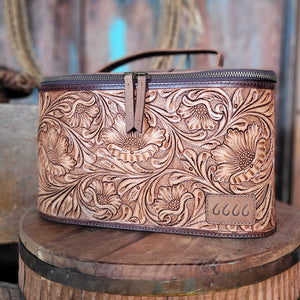 6666 Collection Tooled Leather Train Case ACCESSORIES - Luggage & Travel - Cosmetic Bags 6666 Collection   