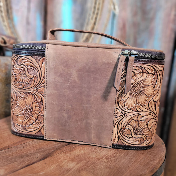 6666 Collection Tooled Leather Train Case ACCESSORIES - Luggage & Travel - Cosmetic Bags 6666 Collection   