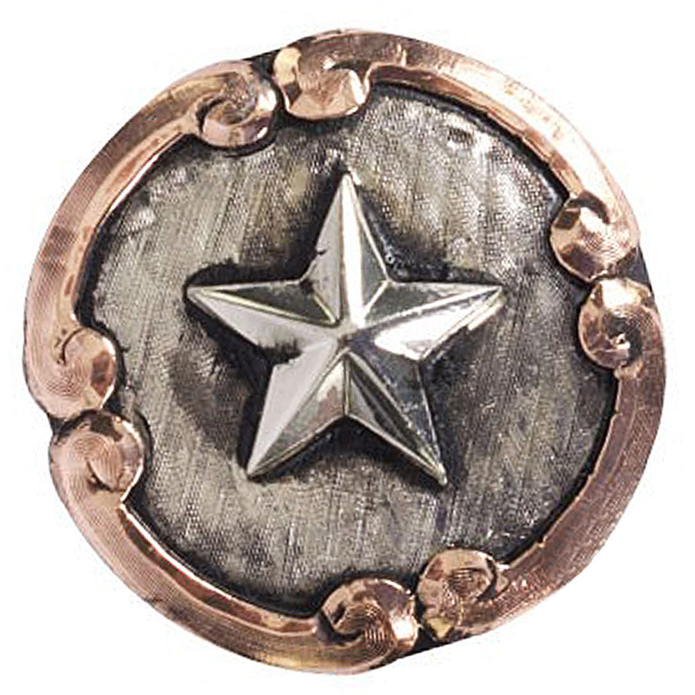Texas Star Concho with Copper Border Tack - Conchos & Hardware - Conchos MISC   