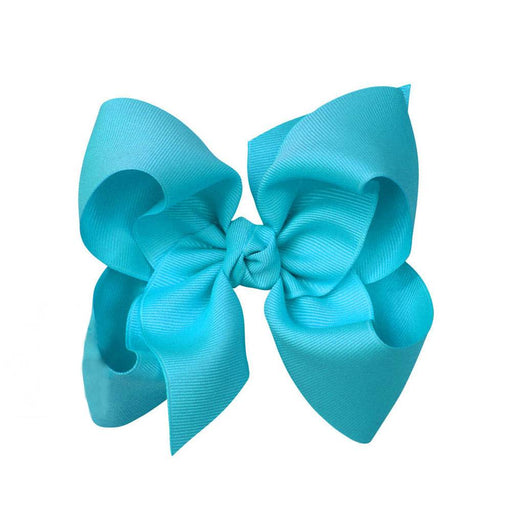 Signature Grosgrain Bow on Clip - 5.5" Turquoise KIDS - Accessories Beyond Creations LLC   