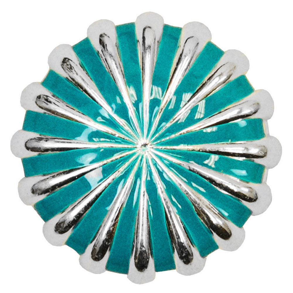Silver and Turquoise Pinwheel Concho Tack - Conchos & Hardware - Conchos MISC   