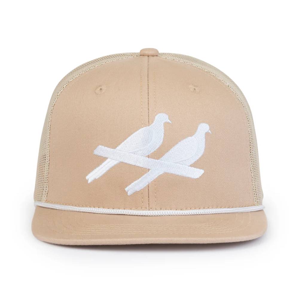 Two Dove Logo Trucker Cap - Tan HATS - BASEBALL CAPS Two Dove Outdoors   