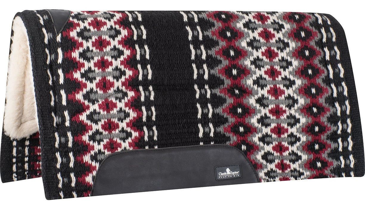 Classic Equine SensorFlex Wool Top Pad - 34"x38" Tack - Saddle Pads Classic Equine Black/Steel Grey