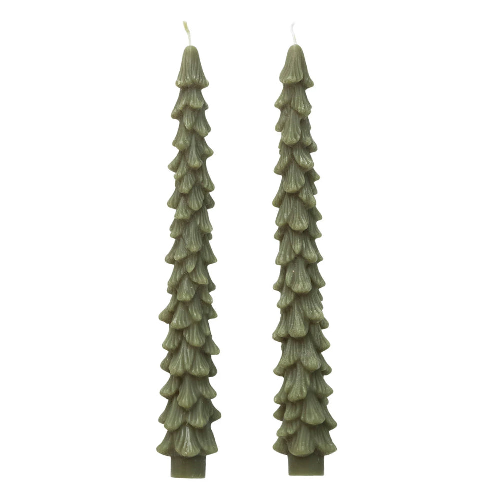 Unscented Tree Shaped Taper Candle Set