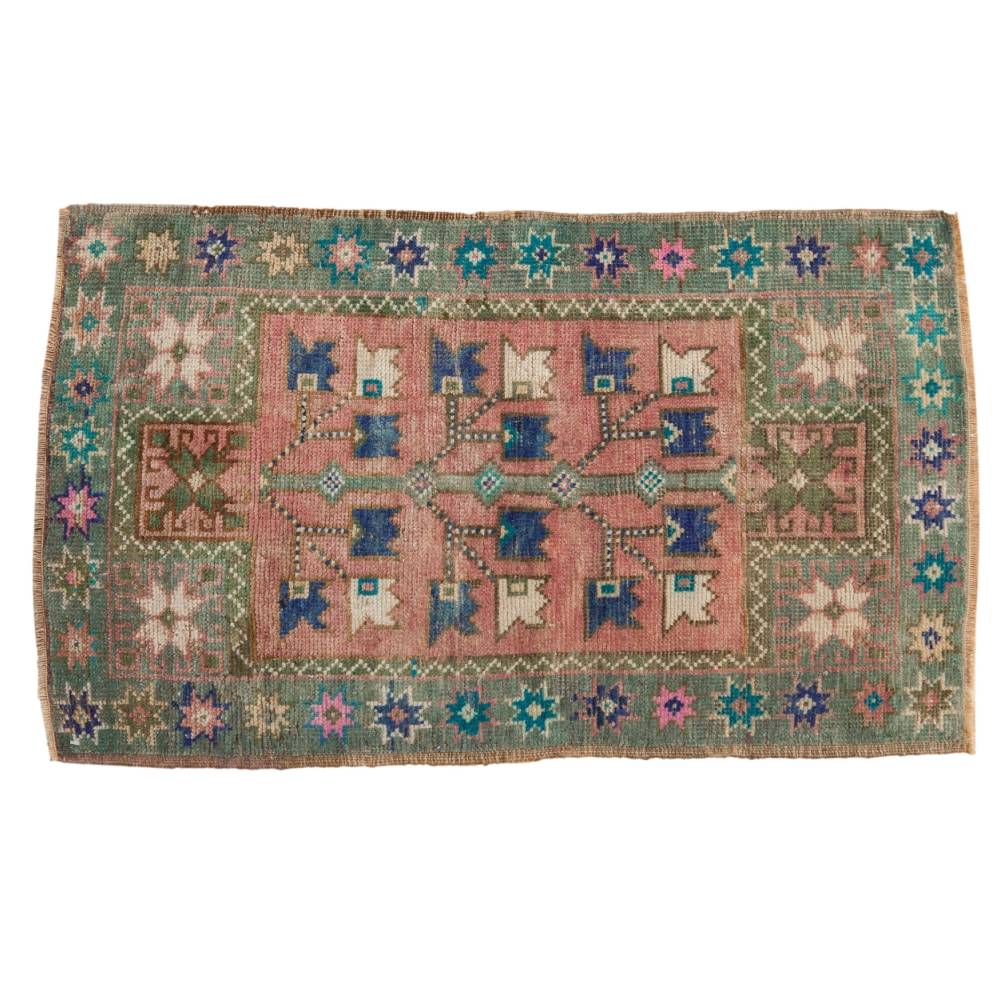 Vintage Distressed Oushak Rug