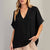 V-Neck Textured Blouse WOMEN - Clothing - Tops - Short Sleeved Glam   
