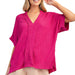 * V-Neck Textured Blouse - FINAL SALE WOMEN - Clothing - Tops - Short Sleeved Glam