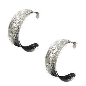 VOGT The Engraved Royale Hoop Earrings WOMEN - Accessories - Jewelry - Earrings Vogt Silversmiths   