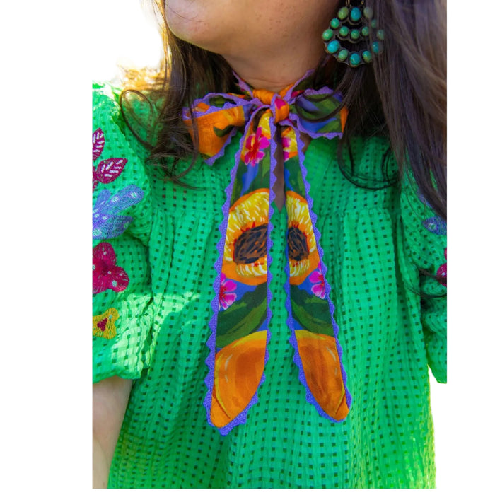 Weatherford Peach Silk Twilly Scarf