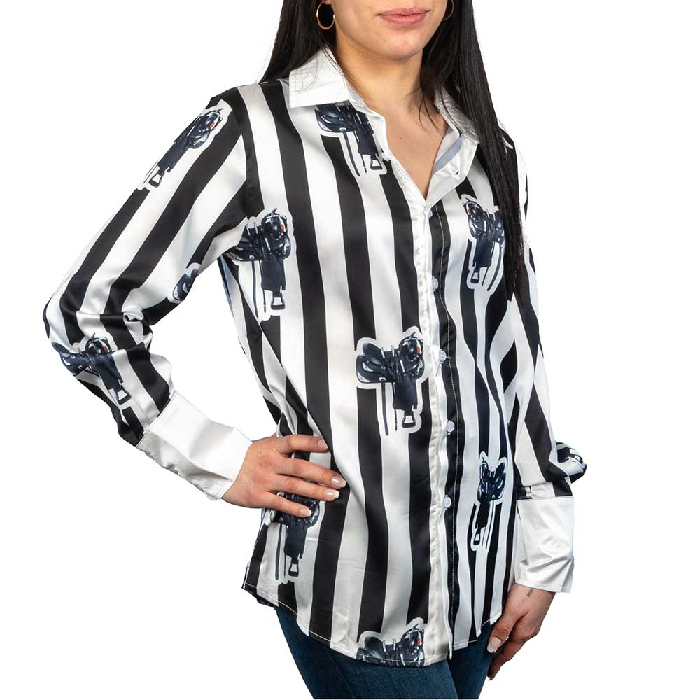 Western Gringa Cowboy DNA Stripes Saddles Button Up Shirt WOMEN - Clothing - Tops - Long Sleeved Western Gringa   