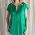 V-Neck Solid Top - Kelly Green WOMEN - Clothing - Tops - Short Sleeved Jodifl   