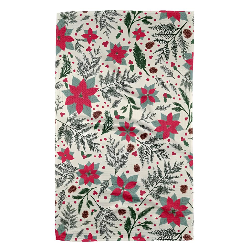 "Woodland Poinsettia" Tea Towel HOME & GIFTS - Tabletop + Kitchen - Kitchen Decor Geometry   