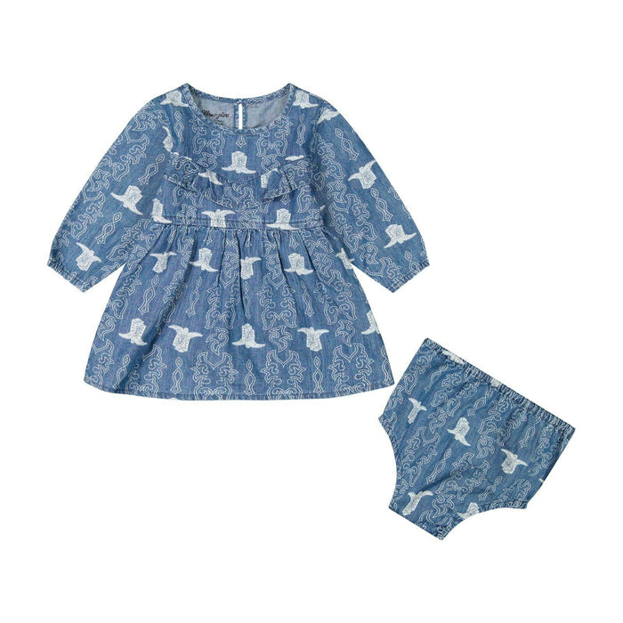 Wrangler Girl's Denim Boot Stitch Dress Set