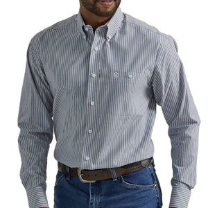 Wrangler George Strait Stripe Button Shirt - FINAL SALE MEN - Clothing - Shirts - Long Sleeve Shirts Wrangler   