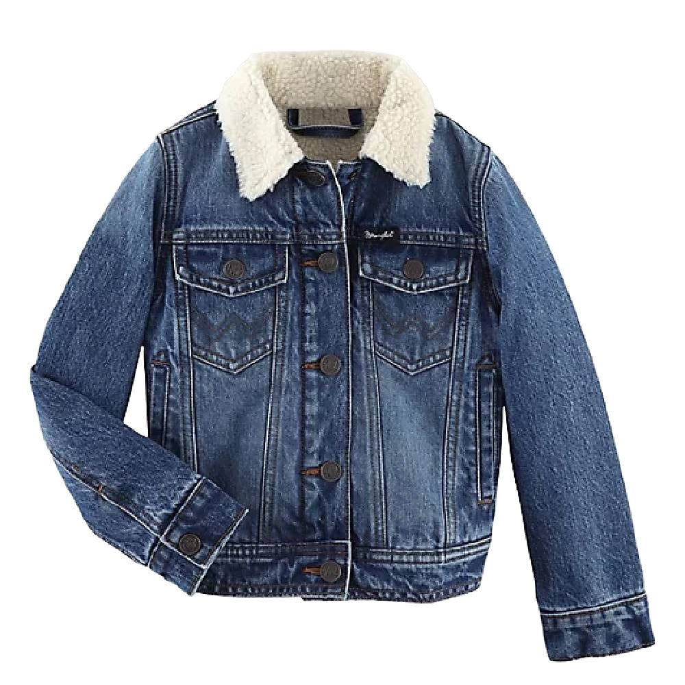 Wrangler Girl's Sherpa Lined Denim Trucker Jacket - FINAL SALE KIDS - Girls - Clothing - Outerwear - Jackets Wrangler   