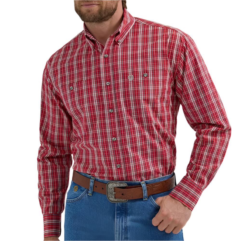 Wrangler Men's George Strait Plaid Button Down Shirt MEN - Clothing - Shirts - Long Sleeve Wrangler