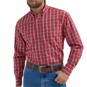 Wrangler Men's George Strait Plaid Button Down Shirt MEN - Clothing - Shirts - Long Sleeve Wrangler