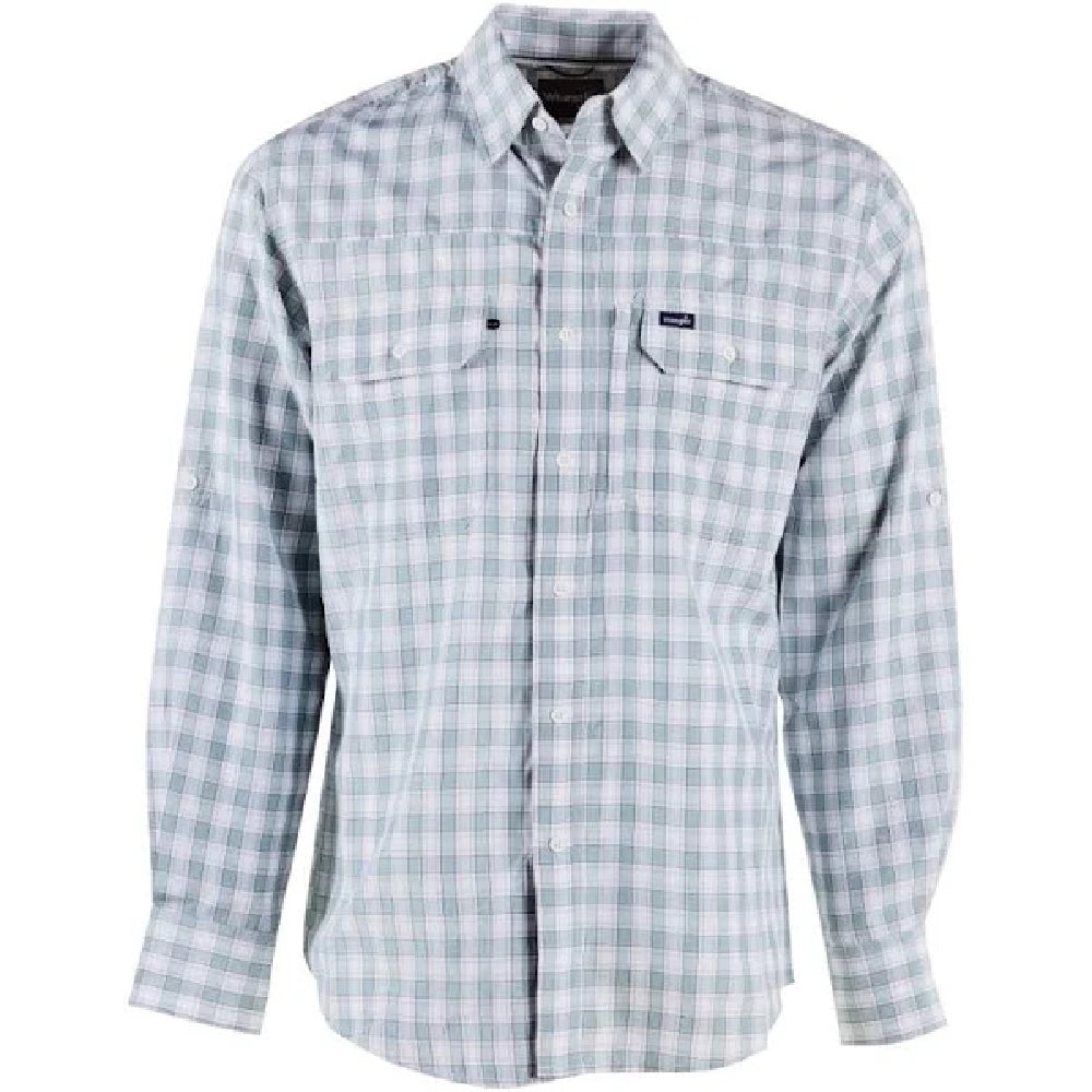Wrangler Performance Blue Plaid Shirt MEN - Clothing - Shirts - Long Sleeve Shirts WRANGLER   