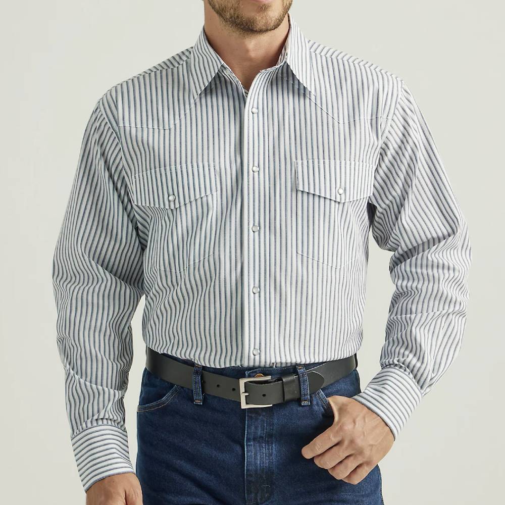 Wrangler Men's Stripe Snap Shirt MEN - Clothing - Shirts - Long Sleeve Shirts WRANGLER   