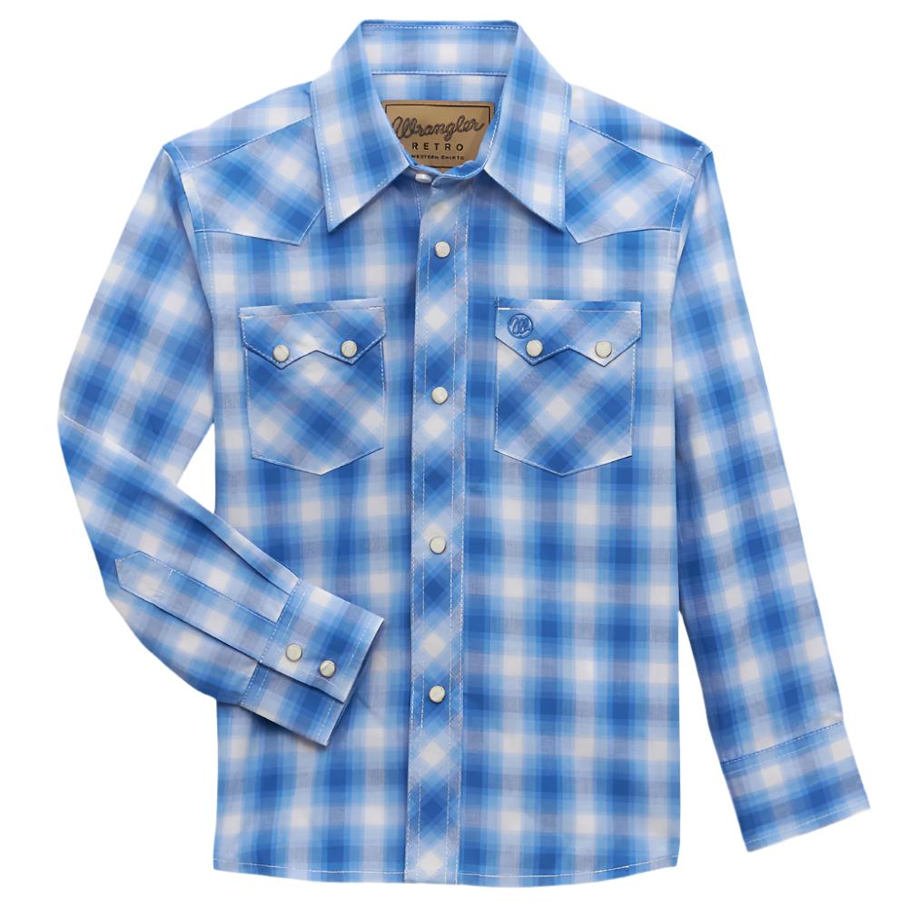 Wrangler Boy's Plaid Retro Western Shirt