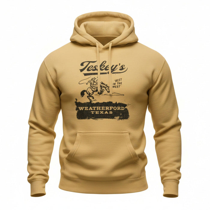 Teskey's Bronco Fleece Hoodie - Mustard TESKEY'S GEAR - Sweatshirts & Hoodies Teskey's