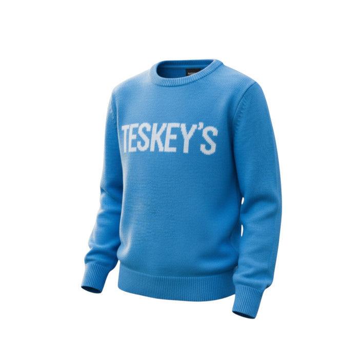 Teskey's Youth Crewneck Sweater - Hydrangea/White
