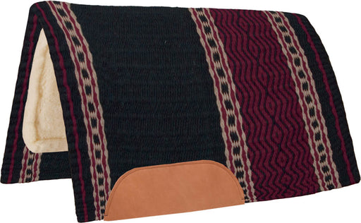 Mustang New Zealand Wool Fleece Bottom Pad Tack - Saddle Pads Mustang Black/Burgundy