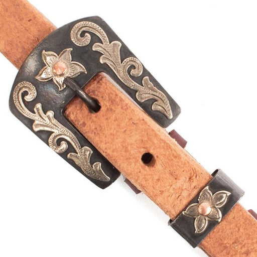 Teskey's Premium Antique Floral Buckle Set Tack - Conchos & Hardware Teskey's 3/4"  