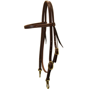 Teskey's Browband Headstall with Snap Ends Tack - Headstalls Teskey's Heavy Oil  