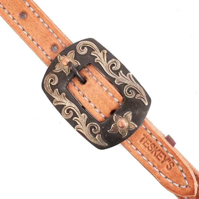 Teskey's Two Tone Slit Ear Headstall Tack - Headstalls Teskey's Light Oil - Slick Out 312 