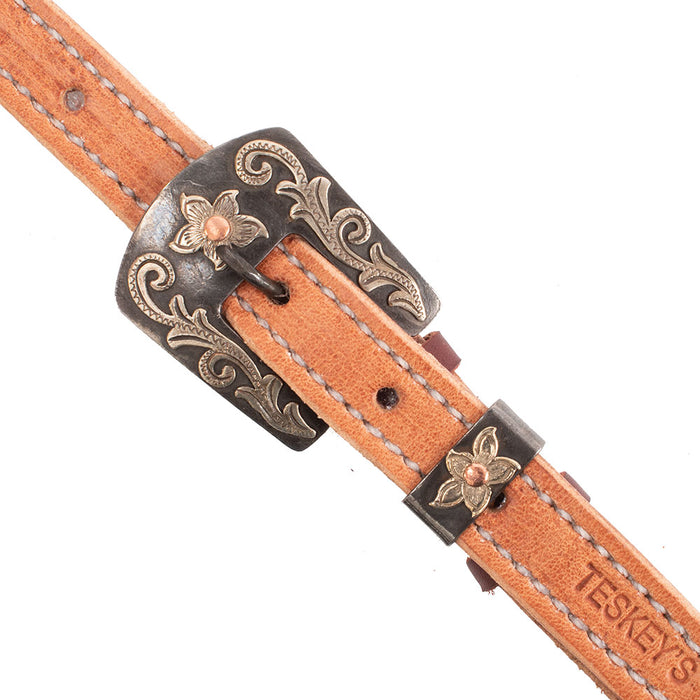 Teskey's Two Tone Slit Ear Headstall Tack - Headstalls Teskey's Light Oil - Slick Out 314 