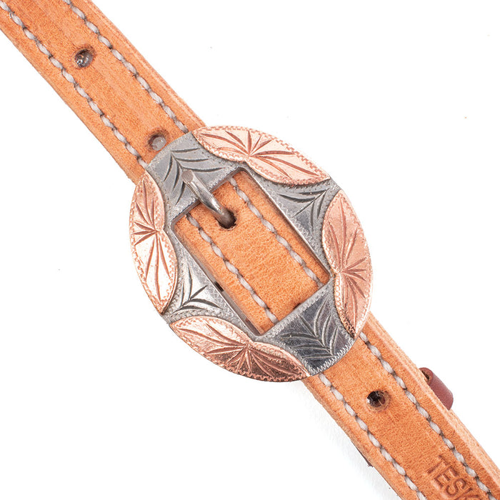 Teskey's Two Tone Slit Ear Headstall Tack - Headstalls Teskey's Light Oil - Slick Out 304 