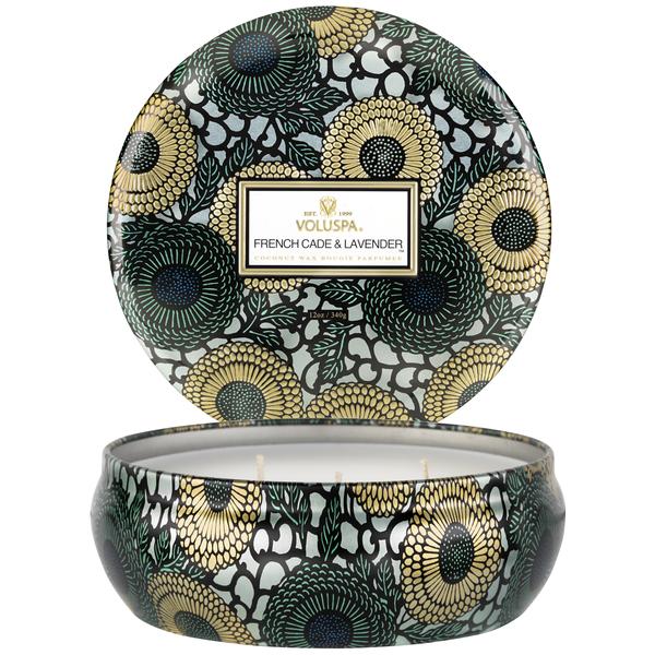 French Cade Lavender 3-Wick Tin Candle HOME & GIFTS - Home Decor - Candles + Diffusers Voluspa   