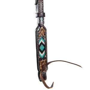 Weaver Pony Turquoise Beaded Browband Headstall Tack - Headstalls Weaver Leather   