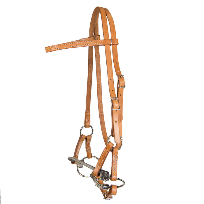 Teskey's Single Rope Nose Side Pull w/Snaffle Tack - Training Teskey's Latigo